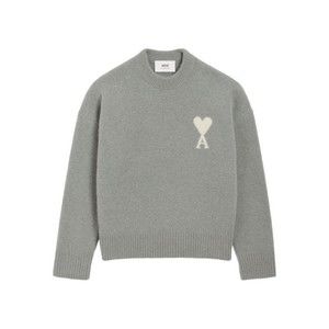 Ami Relaxed Fit Knit Sweater With Heart Logo Detail - NWT